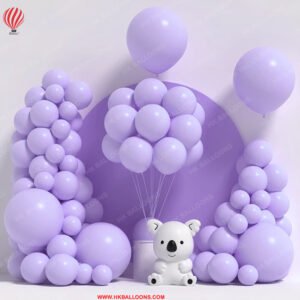 Solid Happy Birthday Purple Pastel Balloons Kit For Birthday