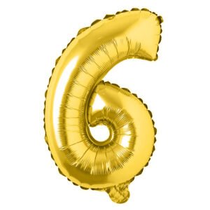 17 inch 6 Number Foil Balloon, Birthday Decoration