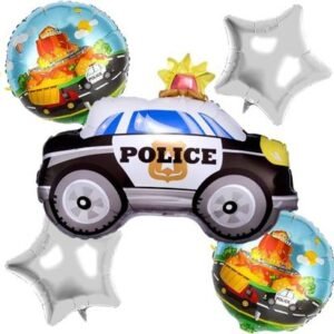 Police Theme Birthday Decorations for Boys Cop Car Foil Balloon Siren Balloon