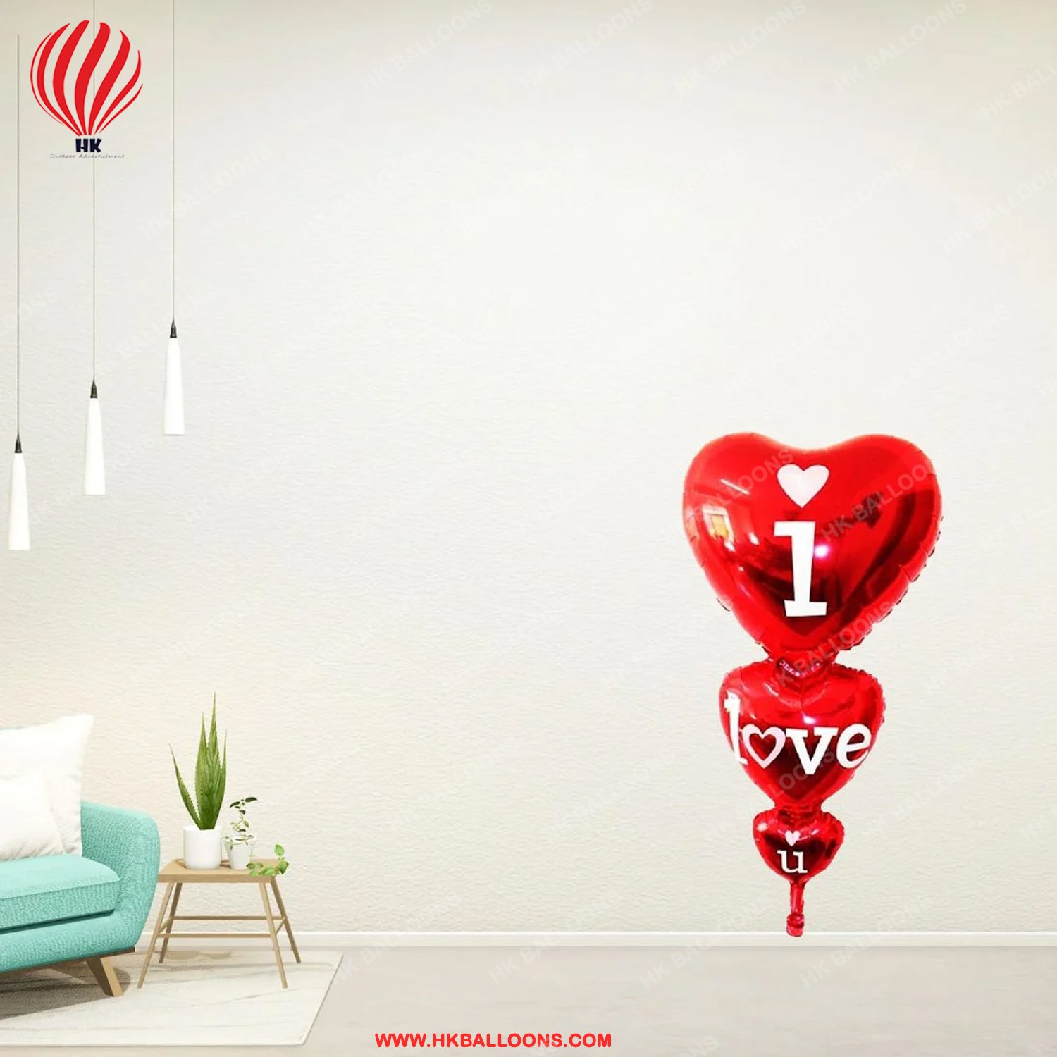 I Love you Red Foil Balloon - Image 3