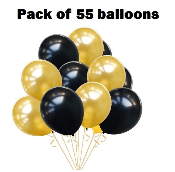 HK balloons Pack Of 34 Pcs Happy Birthday Banner Decoration Kit Set With Metallic Balloons (Black Gold Birthday Decoration With Led - Pack Of 62) - Image 7