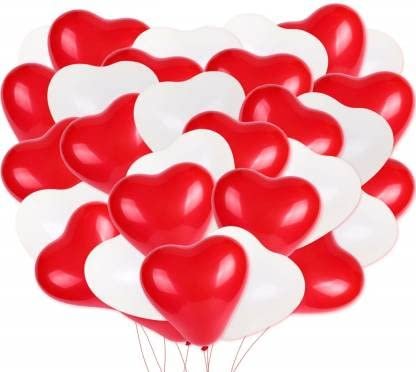 HK Balloons Heart Shaped Balloon Birthday, Anniversary, Valentine Balloons for Decoration, (Pack of 32 ILU Decoration set) - Image 2