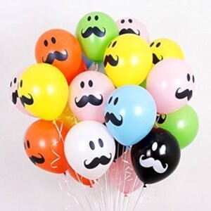 Smile Face Mustache (Pack of 30) Birthday Party Decorations Rubber Balloons...