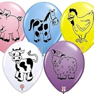 hk balloons rubber-30pcs-printed-farm-animals-balloons-assorted-color