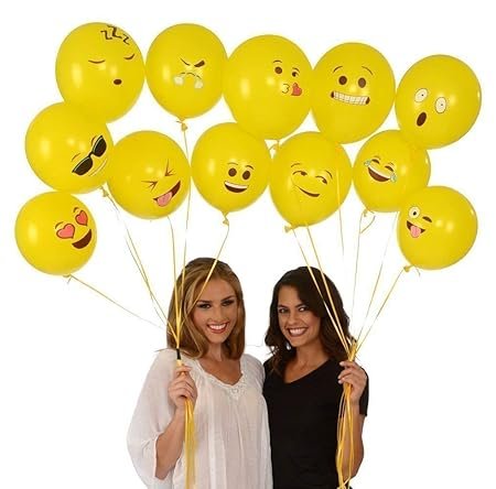 HK Balloons Smiley Balloon Printed Face Expression Latex Balloon 30 Pcs, Yellow/Emoji Balloon/Smiley Balloon/Birthday Decoration/Birthday return gifts for birthday anniversary decorations - Image 2
