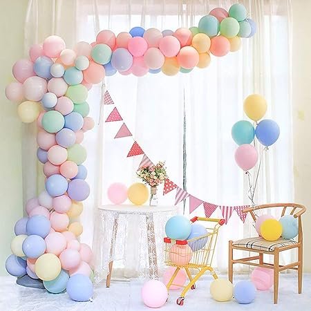 HK balloons Rubber Pack Of 50 Pastel Colour Balloons For Birthday Decoration Baby Shower Anniversary Wedding Decorations Balloons Pastel Themed Decoration Items Kit - Image 2