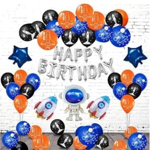 HK Balloons Space themed birthday decoration set with space themed printed...