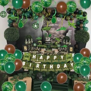 Army Soldier Military Party Supplies Green Camo Hero Balloons Happy Birthday...