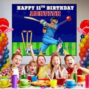 Studio Personalized Cricket Theme Party Happy Birthday Decorations with Birthday Boy/Girl