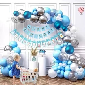 HK Balloons 59 Pcs 1St Happy Birthday Combo Set for Birthday Decoration With...