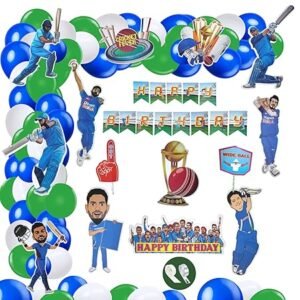 Indian Cricket Theme Happy Birthday Decoration