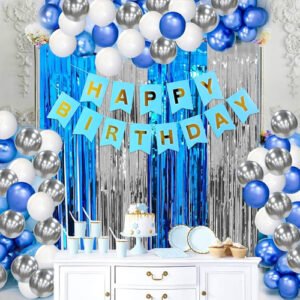 Foil, Latex, Paper Banner (Cardstock) Blue Birthday Decoration Items