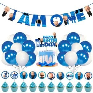 Baby Boss 1st Birthday Party Supplies, Boss Baby Birthday for Boys with Happy...