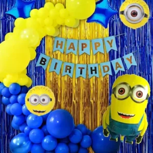 Happy Birthday Combo Kit For Party Decoration Items Minions Themeblue...