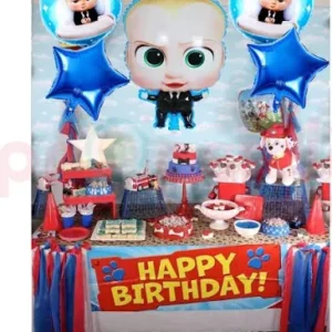 Birthday Boss Baby Decorations Foil Blue Balloon
