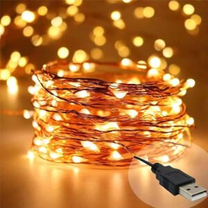 HK balloons 5M Copper Fairy String Lights with USB Powered Led Light for Diwali Christmas Birthday Party Wedding Ceremony Bedroom and Balcony Home Decoration (5 Meters).