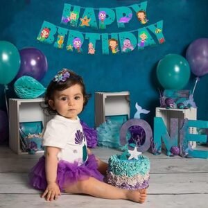 Mermaid Theme Birthday Banner(cardstock)