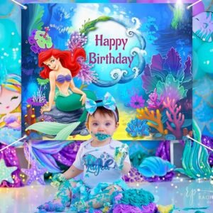 Mermaid Theme Birthday Decorations - Mermaid Birthday Theme Backdrop Banner