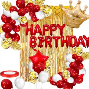 Red Balloons for Birthday Decorations | Crown Birthday Decorations for Kids Birthday...