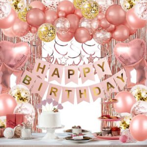 Rose Gold Happy Birthday Decoration