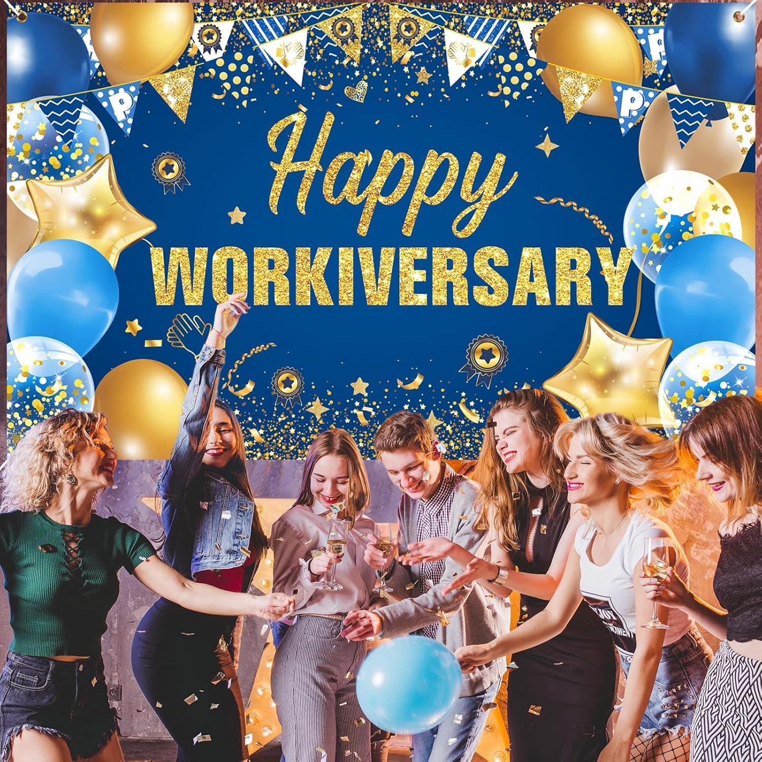 Happy Work Anniversary Backdrop Decorations Employee Appreciation...