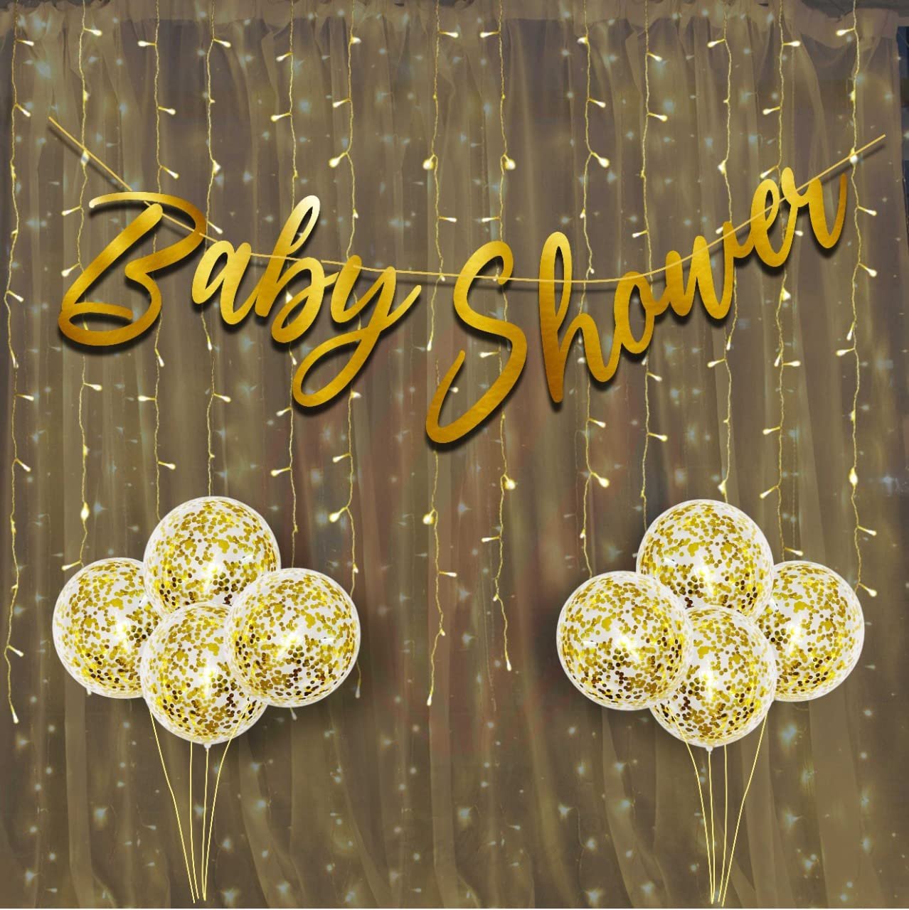 HK balloons Pack Of 10Pcs Card Stock Paper Baby Shower Cursive Banner