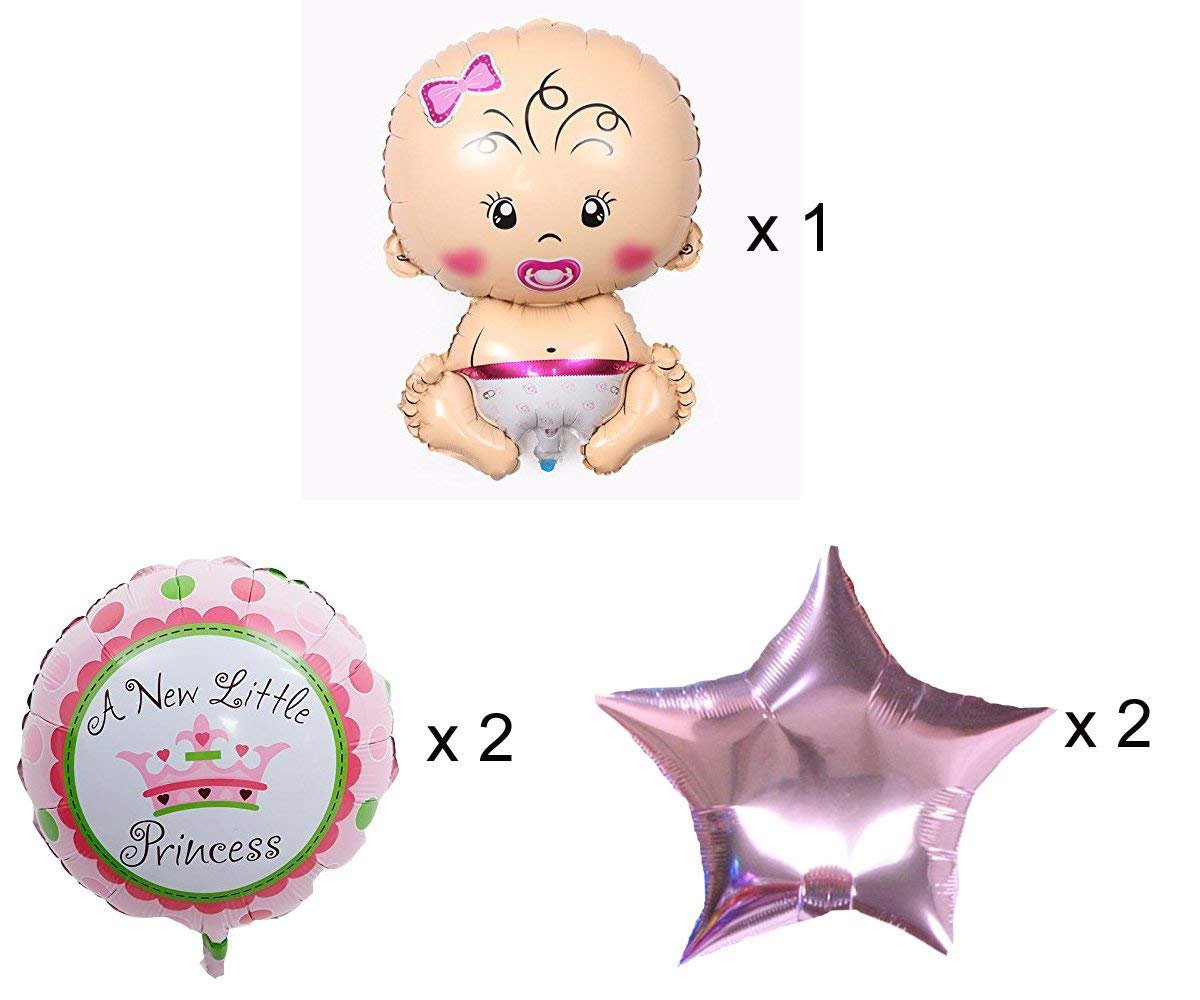 HK Balloons (Pack of 5) Baby Shower Foil Balloons Party Decoration Kids - Image 5