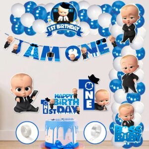 1st Birthday Boss Baby Theme Balloon arc decoration,Boss Baby Theme First ...