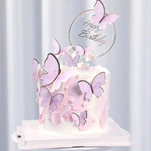 Purple Happy Birthday Cake Topper, Cake Decoration