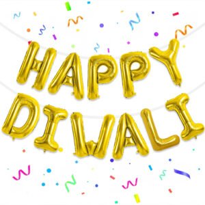 Solid helium foil letter happy diwali foil balloon for diwali party and decorations...