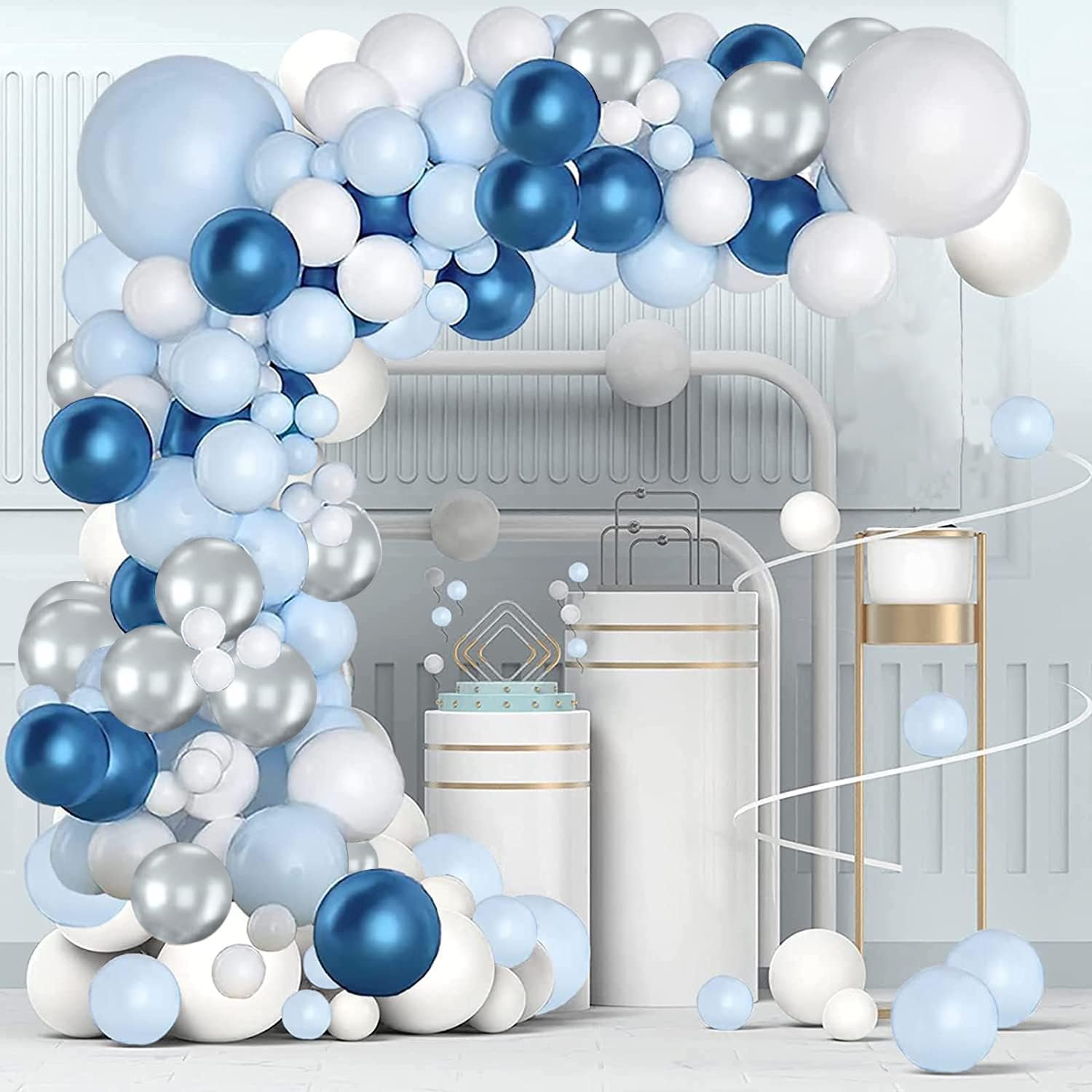 Blue Balloons for Decorations - Huge 85 Pcs Frozen Theme Balloons...
