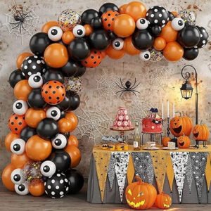 Halloween Balloons with Eyeball Balloons, Orange and Black Balloons
