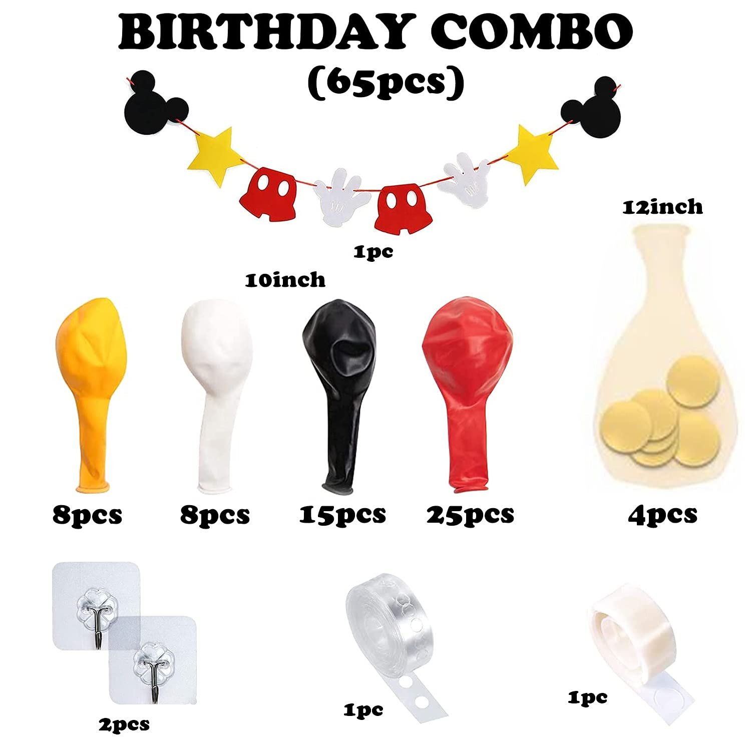 Party Propz Mickey Mouse Birthday Decoration Balloon Garland Kit Set... - Image 3