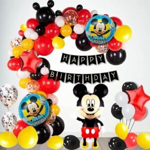 Mickey Mouse Birthday Decoration Theme Party Balloon Bouquet for Boys, Girls...