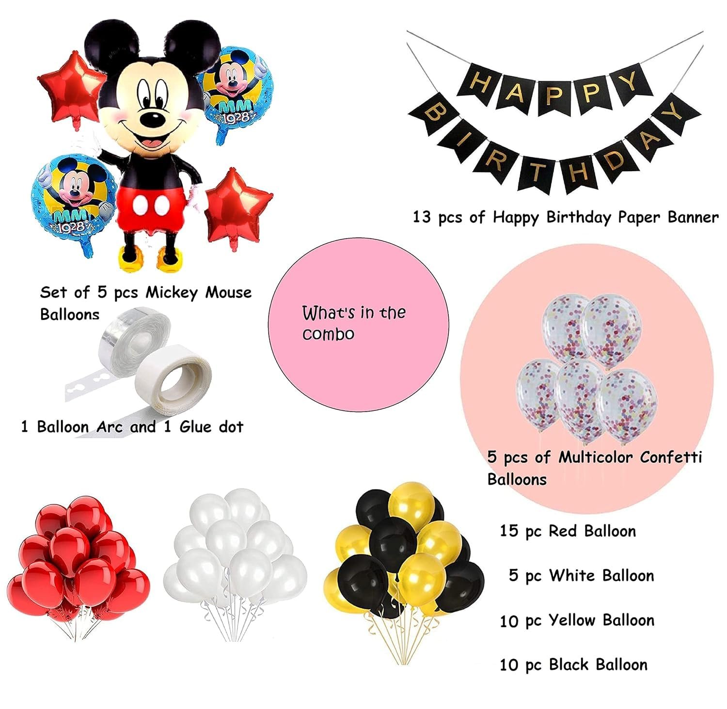 Mickey Mouse Birthday Decoration Theme Party Balloon Bouquet for Boys, Girls... - Image 3