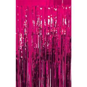 Partyballoons HK 3x6 ft Photo Backdrop Wedding Decor, Metallic Tinsel Foil Fringe Curtains Party Decorations (Pack of 5, Pink)
