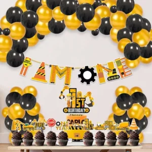 Under Construction Theme Decorations Kit - Banner,Cake & Cupcake Toppers...