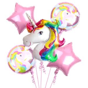 Party Propz Unicorn Theme Birthday Decorations Kit-5Pcs Unicorn Foil Balloon...