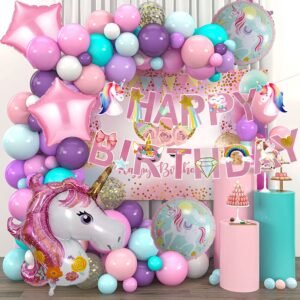 Rozi Decoration Unicorn Theme Balloons Garland Decoration
