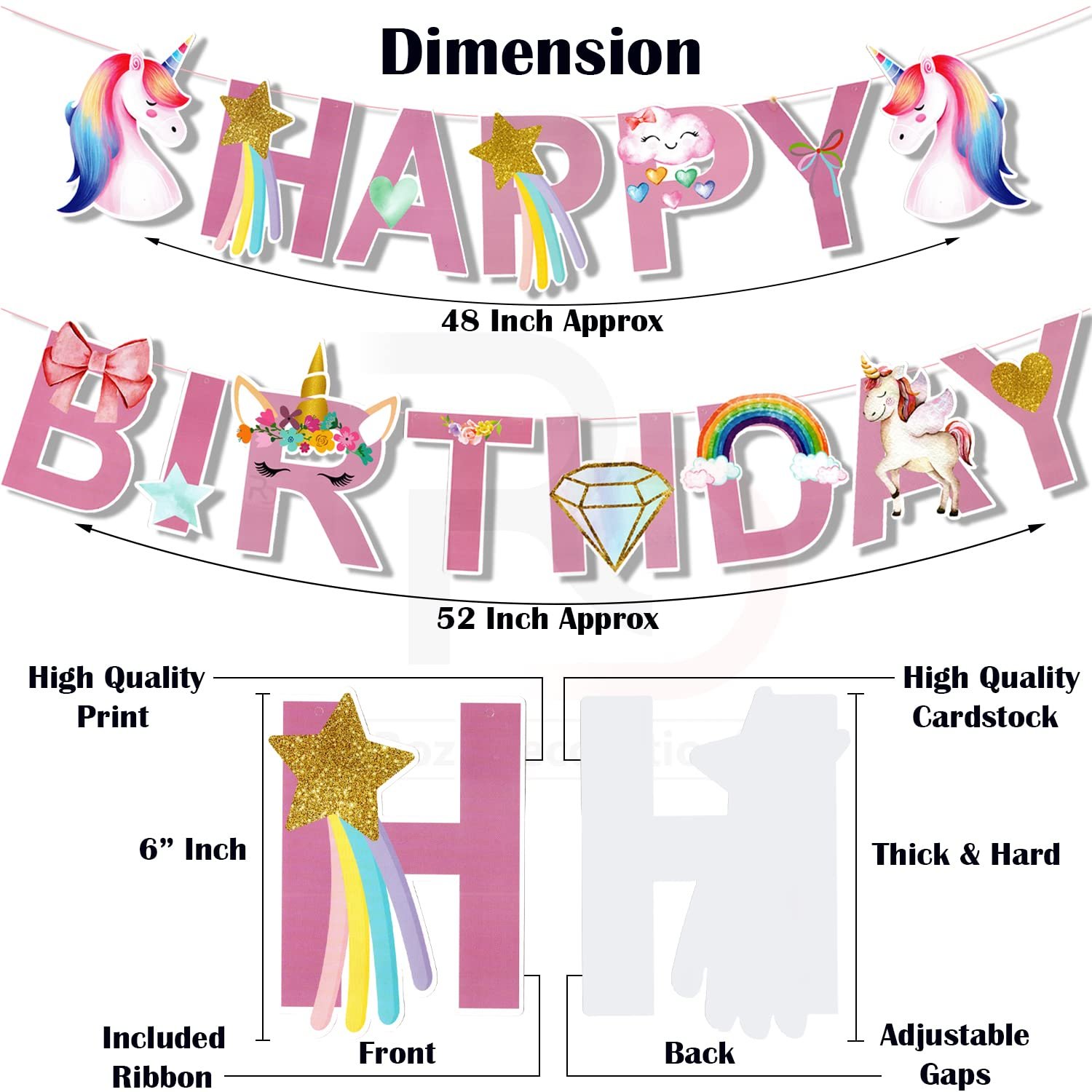 Rozi Decoration Unicorn Theme Balloons Garland Decoration - Image 2