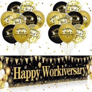 Happy Workiversary Decorations Banner for Work, Party, Office...