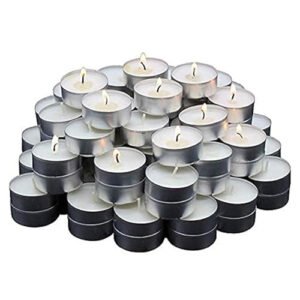 HK balloons 100pcs White Wax Tealight Diwali Candles 10-Grams(Unscented) Long Lasting Candle, for New Year, Birthday Valentine's Day Wedding Anniversary, Christmas Decorations