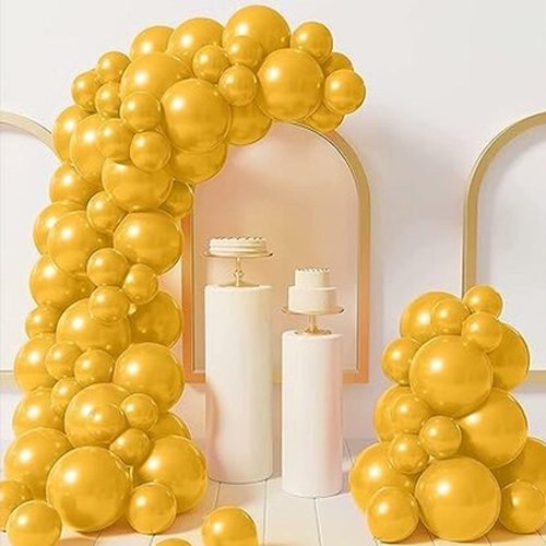 Birthday Gold Metallic Balloon | 12 Inch Latex Balloons with Shiny Surface