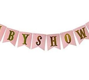 HK Balloons Baby Shower Banner Bunting Flag for Baby Shower Decorations(Pink)