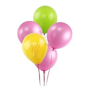 HK balloons Green, Pink & Yellow (Pack of 50) Birthday Rubber Balloons for Decoration
