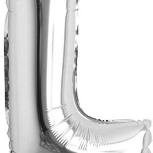 HK Balloons 16" inch Single Silver Alphabet Letter Number Balloons Aluminum Hanging Foil Film Balloon Wedding Birthday Party Decoration Banner Air Mylar Balloons (16 inch Gold L)