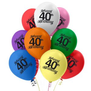 Happy 40th Birthday Text Custom Balloons