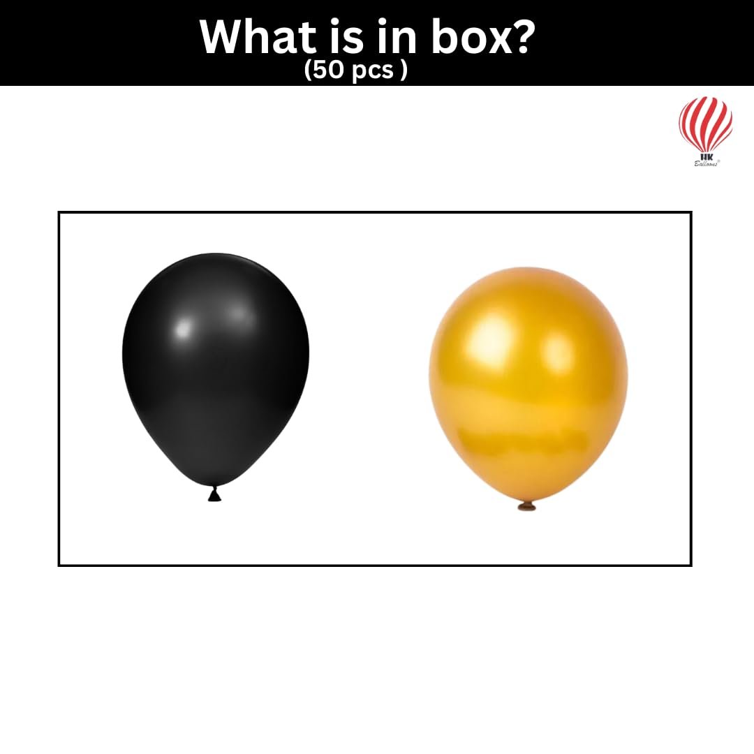 HK balloons Pack Of 30 Milestone 21St Birthday Printed Rubber Balloons For Birthday Decorations| Black Gold - Image 2