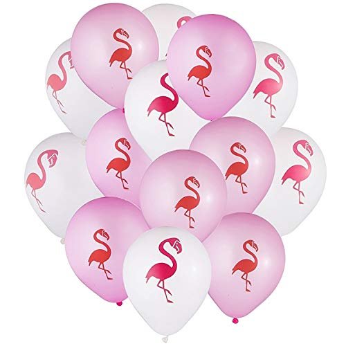HK balloons Pack Of 30 Flamingo Print Latex Balloon, Fun Wedding Latex Balloons, Birthday, Event, Engagement, Celebration Party Supplies, Valentines(Flamingo Print Latex Balloon),Multi