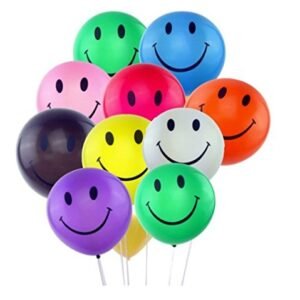 HK balloons® Metallic Smiley Balloons(Pack of 30) Birthday Balloons for Decoration